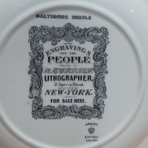 VTG Adams England Audubon Birds of America Baltimore Oriole Decorative Plate Rep - Picture 3 of 6
